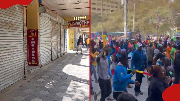 Nairobi traders close businesses, march to KRA offices protesting new KSh 3.2m cargo rate
