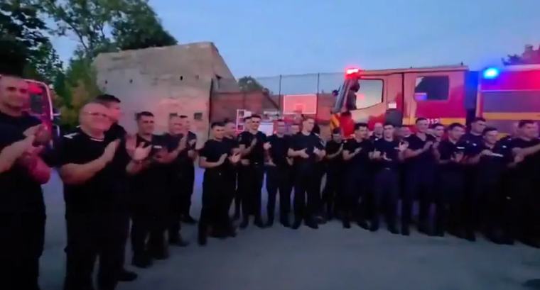 Romanian Firefighter Celebrates Birthday on Serbian Fire Lines