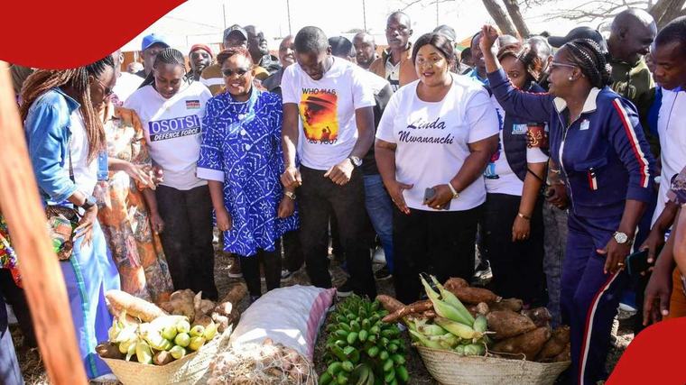 Meru: Edwin Sifuna receives yams, other foodstuffs as Linda Mwananchi rally gets underway