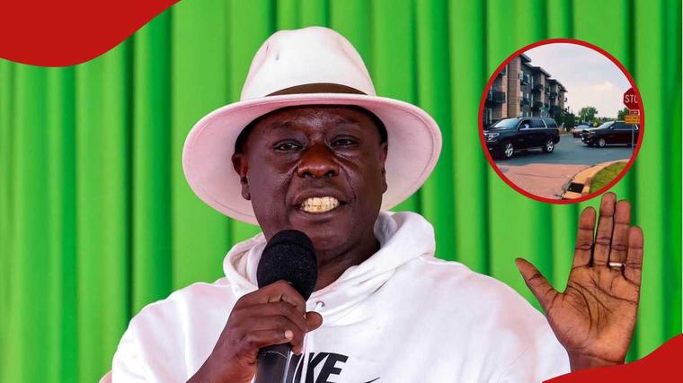 Video of Rigathi Gachagua's flashy convoy consisting of police cars in US emerges